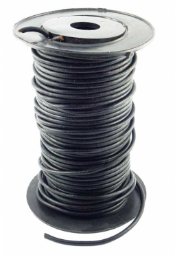 Runde Lederbändel 3 mm schwarz
