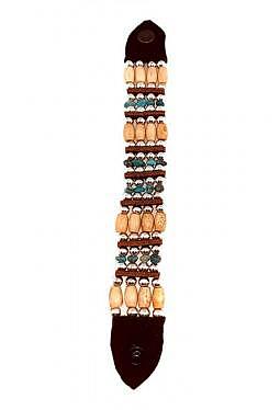 Armband aus Büffelknochen mit Türkissplitter 18-21 cm
