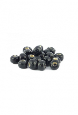 Crow Beads schwarz white heart 9 mm Glasperlen