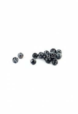 Halbedelstein Obsidian Schneeflocken rund 6mm