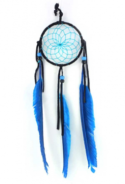Navajo Traumfänger 8 cm schwarz/blau